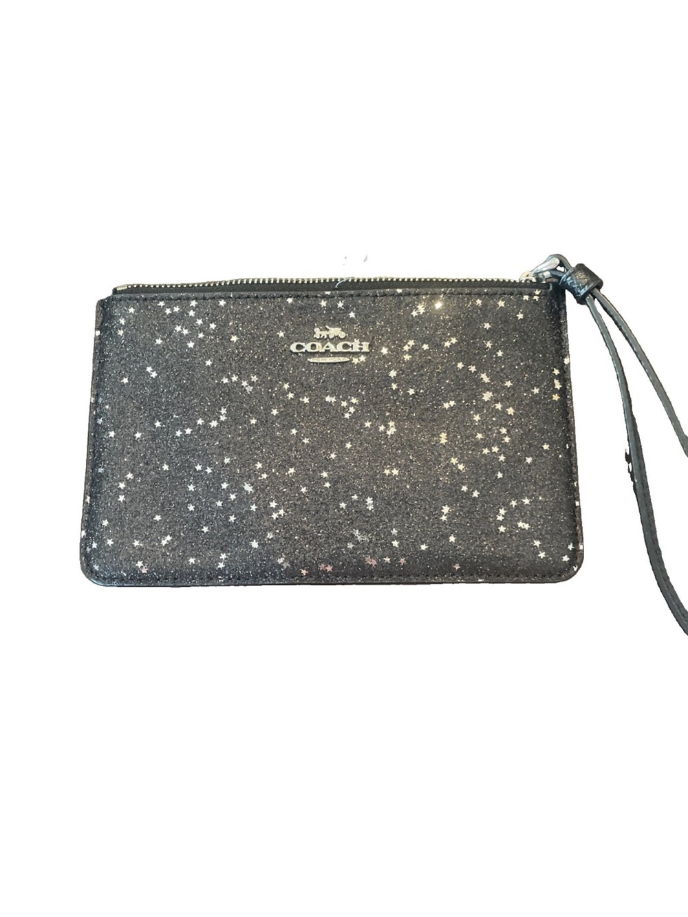 Coach "Star Glitter" Wristlet Clutch Midnight Blue/Black Sequin